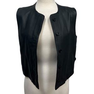 VINTAGE Harve Bernard By Bernard Holtzman Genuine Leather Vest Black Women’s PS